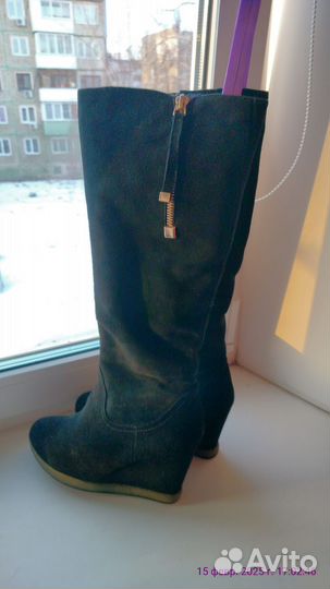 Сапоги женские натуральная замша и мех