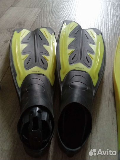 Комплект для плавания ласты, маска с трубкой