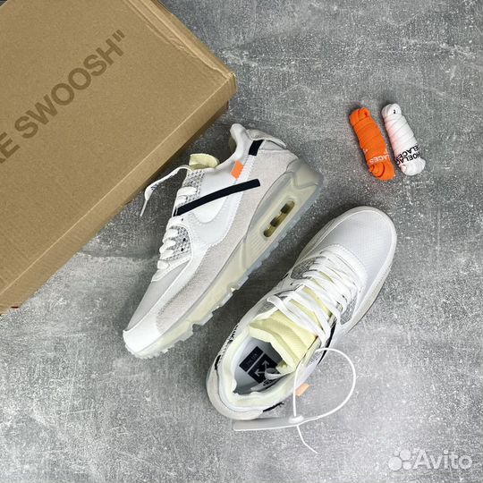 Nike air max 90 off white 41-45 мужские кроссовки