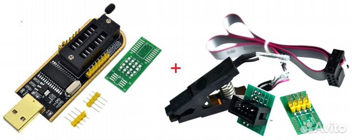 Программатор CH341A + прищепка soic8 SOP8