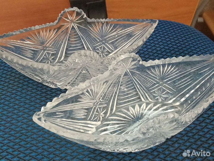 Ваза СССР хрусталь лодочка винтаж