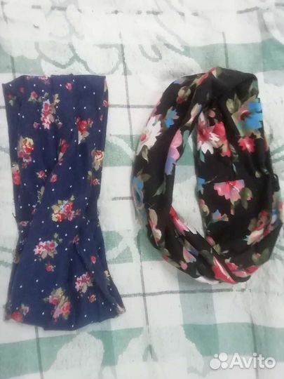 Резинки и ободки с цветами, заколки 4 шт новые