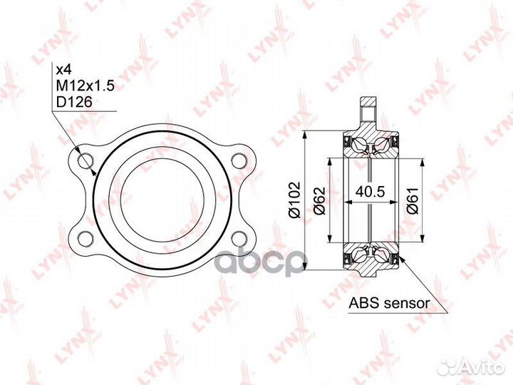 Подшипник ступицы, комплект WB-1002 lynxauto