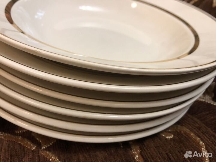 Тарелка для первых блюд, зик 1 сорт, золотая лента