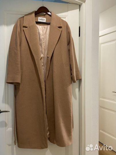 Пальто gate31 бежевое / синие