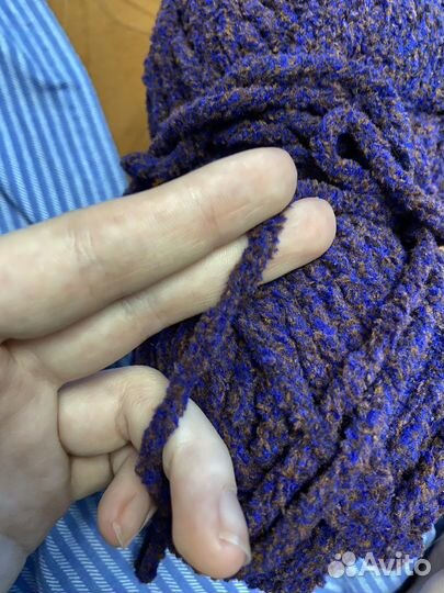 Пряжа фиолетовая с коричневым