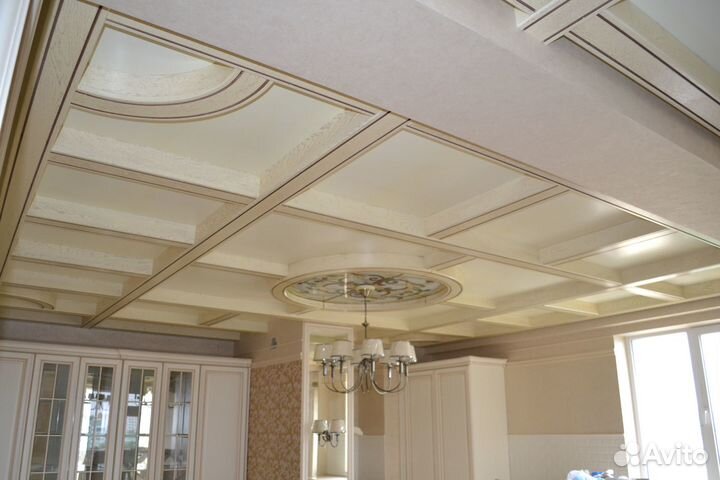 Потолки из дерева классика