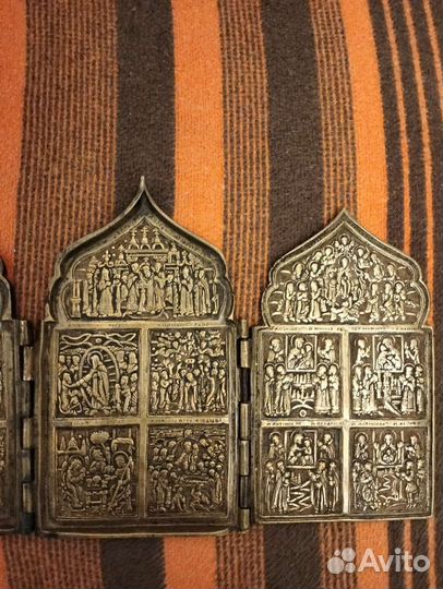 Складень старинный, с редким сюжетом