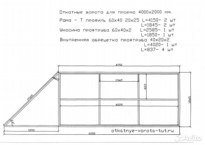 Комплект для откатных ворот