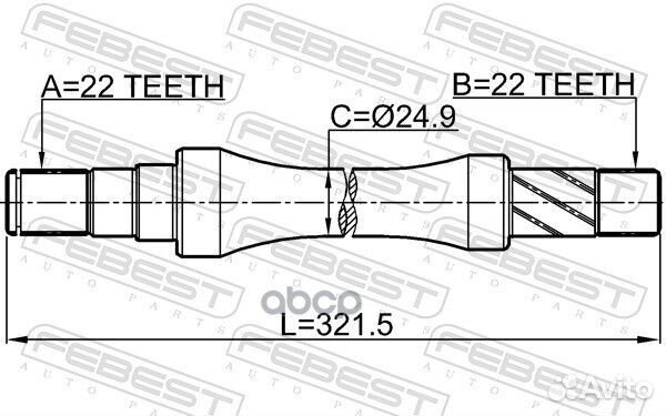 Полуось правая 22X321X22 