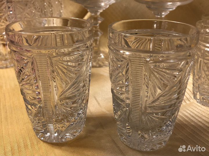 Ваза стопки рюмки хрустальные СССР