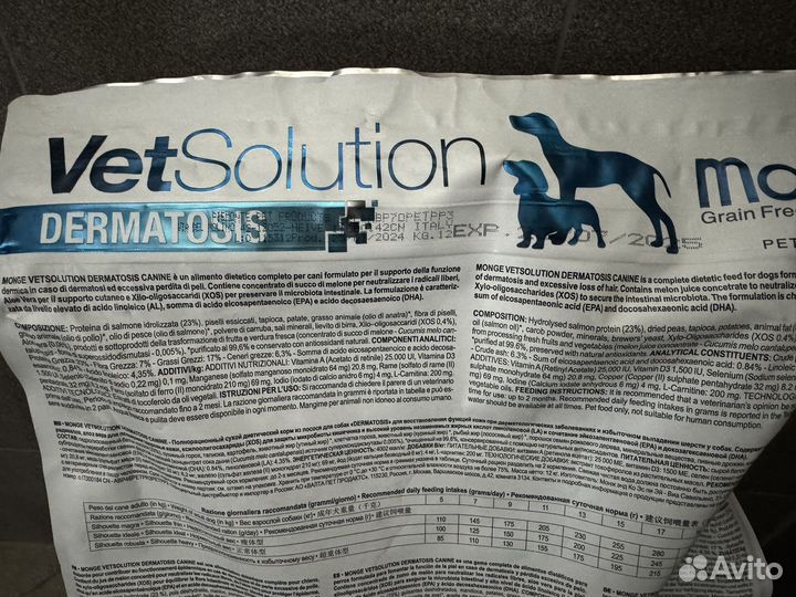 Monge VetSolution Dog Dermatosis 12 кг