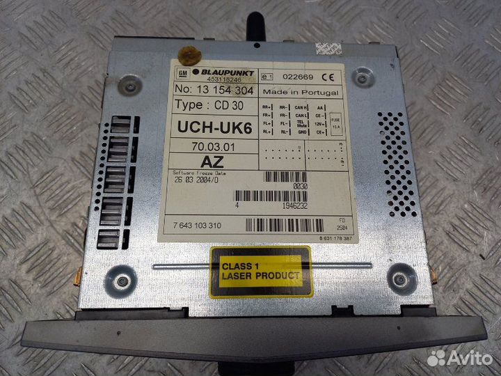 Магнитола Opel Astra H Z16XEP 104 Л.С хэтчбек 2004