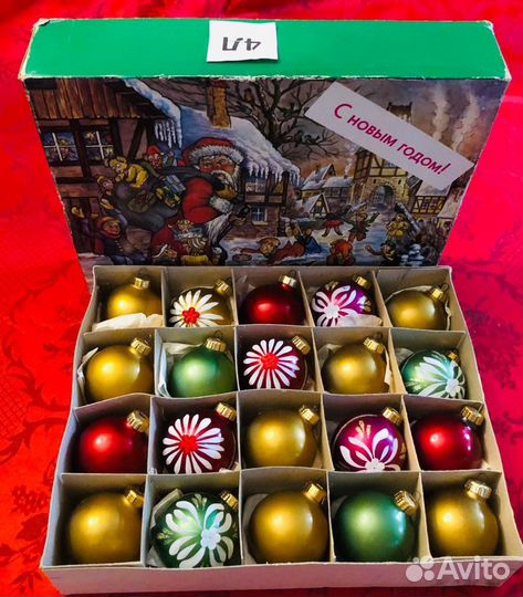 Елочные игрушки гдр период СССР набор 4Л