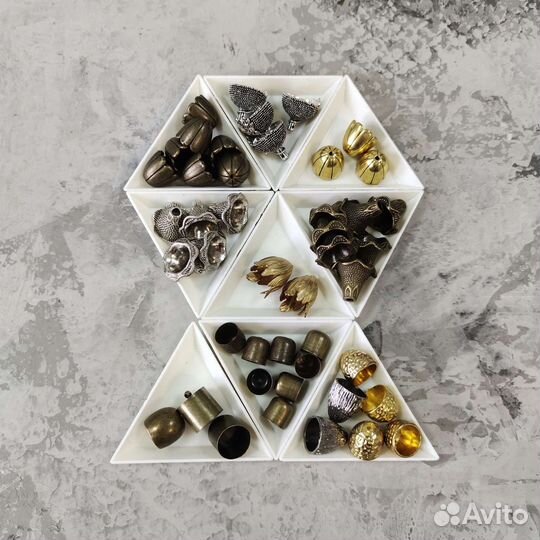 Колпачки крупные для бисерных жгутов/украшений