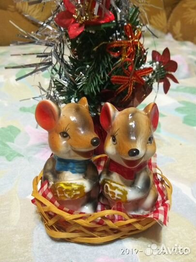 Набор для специй. Мышки в корзинке