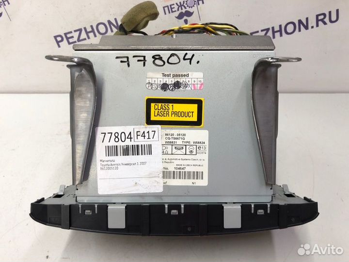 Магнитола Toyota Avensis универсал 1 2007