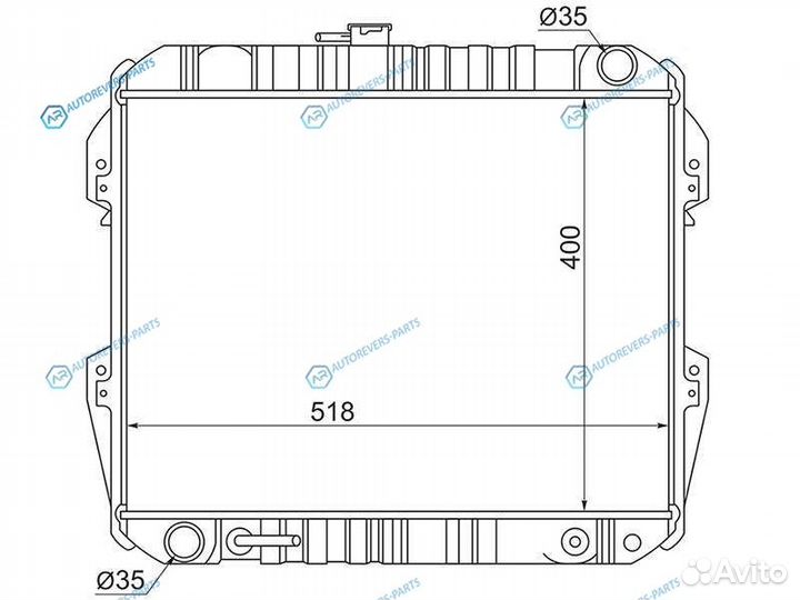 TY0013 Радиатор toyota surfhilux4runner 23Y 89-95