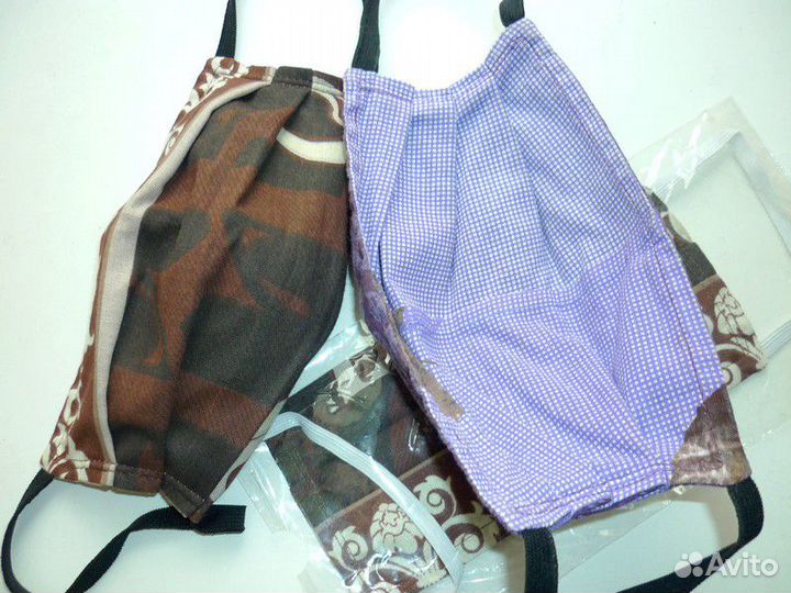 Маска для лица тканевая защитная многоразовая