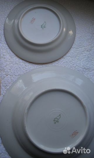 Тарелки кобальт Дулево 1992г Розы