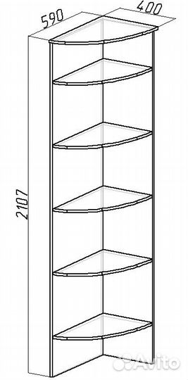 Стеллаж Sherlock 14 (полка угловая)
