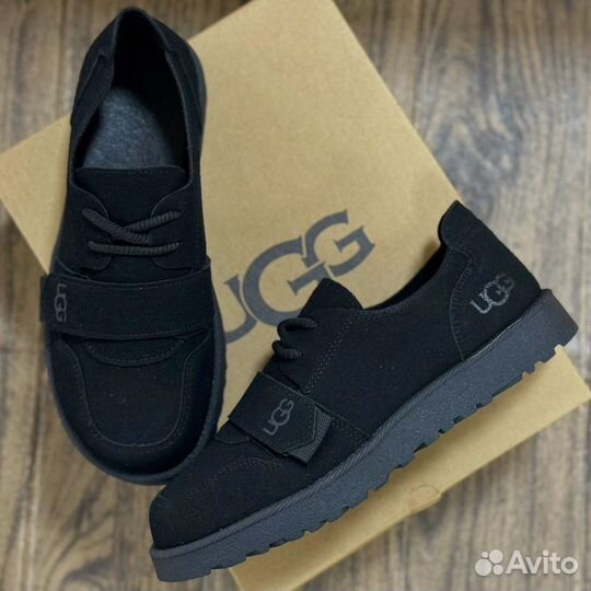 Чёрные Женские Лоферы-Слипоны Ugg на Осень