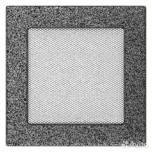 Вент решетка Kratki черная/серебро 17 см 17 см