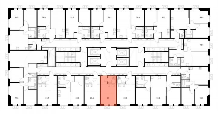 Квартира-студия, 20 м², 27/33 эт.