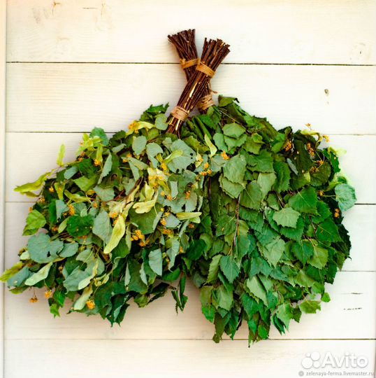 Веники для бани Берёза, Дуб, Липа, Пихта