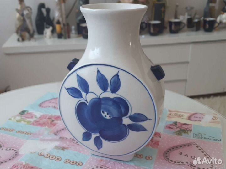 Ваза роза гжель фарфор