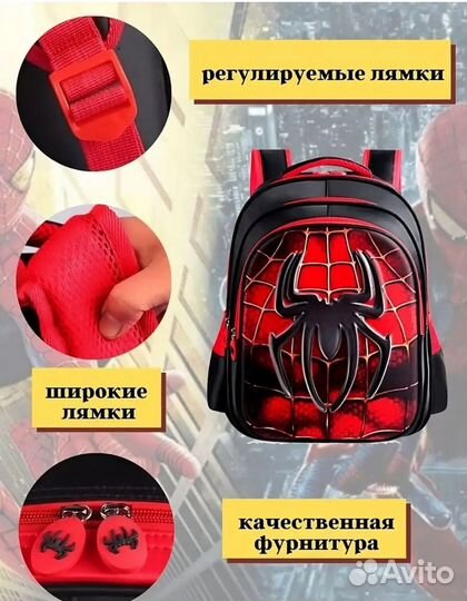 Рюкзак ранец школьный для мальчика человек паук