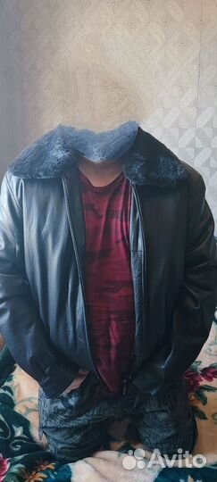 Зимняя кожаная куртка