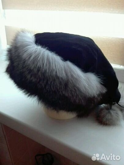 Косынка меховая комбинированная бобер стрижка+ чер