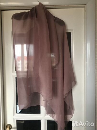 Палантин, шифон(ткань Италия) однотонный пудровый