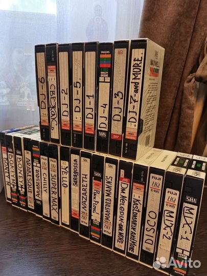 Видео кассеты с музыкой только звук 34шт