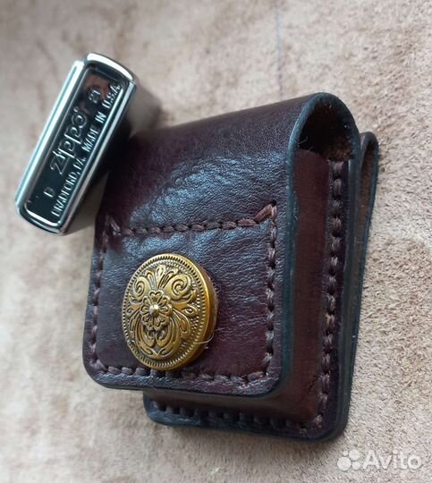 Чехол кожаный для зажигалки zippo