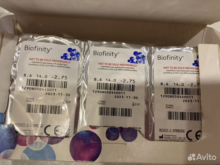 Линзы контактные Biofinity Биофинити на 1 мес