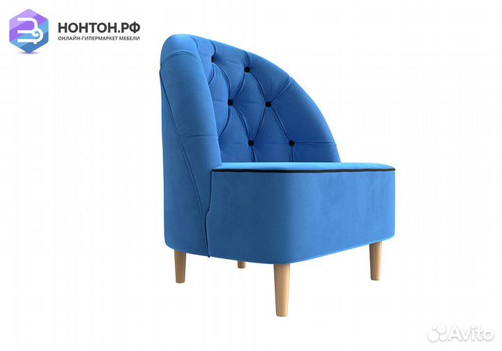 Кресло Амиса велюр голубой