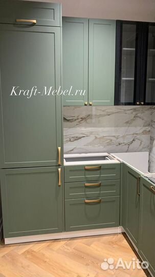 Кухонный гарнитур Квадро Оливково-Зелёный