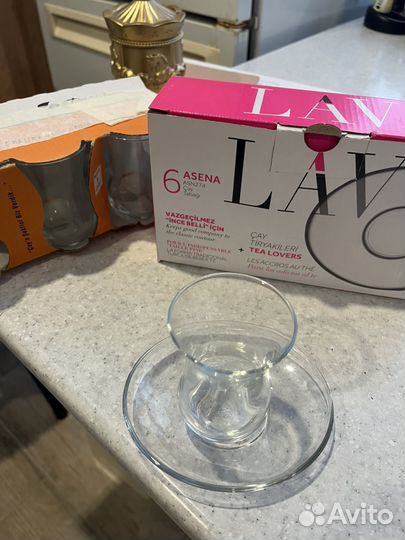 Турецкие стаканы для чая и блюца