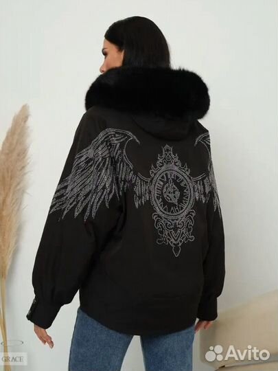Парка женская с натуральным мехом