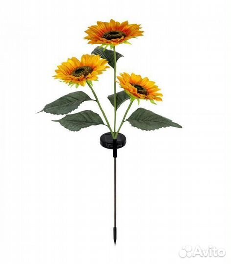 Светодиодный подсолнух тройной, 80 см, на сол. бат