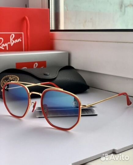 Очки ray ban ferrari красные