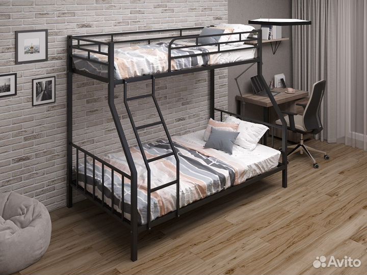 Кровать стальная двухъярусная