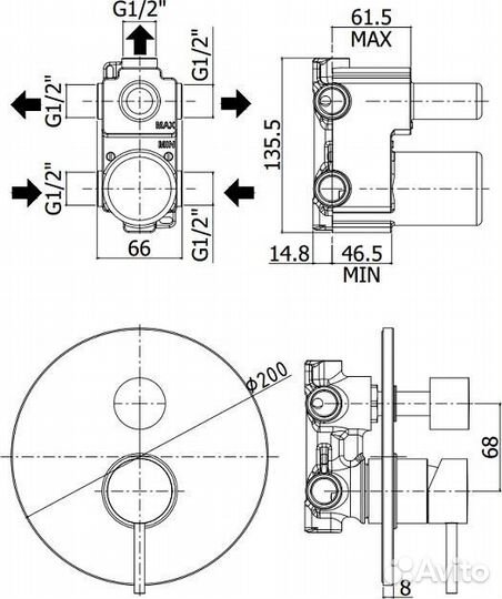 Смеситель Paffoni Light LIG019CR для душа