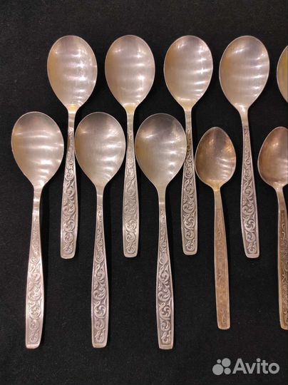 Ложки столовые десертные 15шт мельхиор СССР