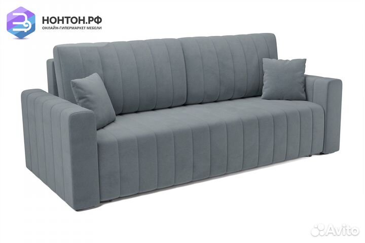 Диван еврокнижка Лондон велюр серый