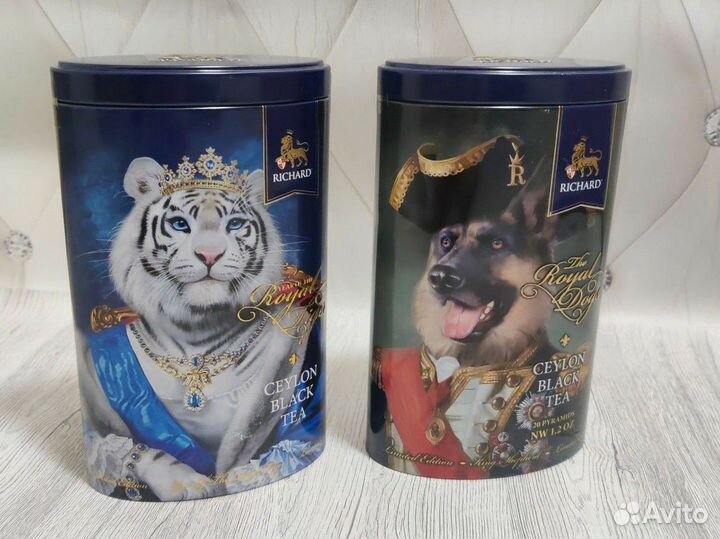 Жестяная банка из под чая Richard royal tiger dogs