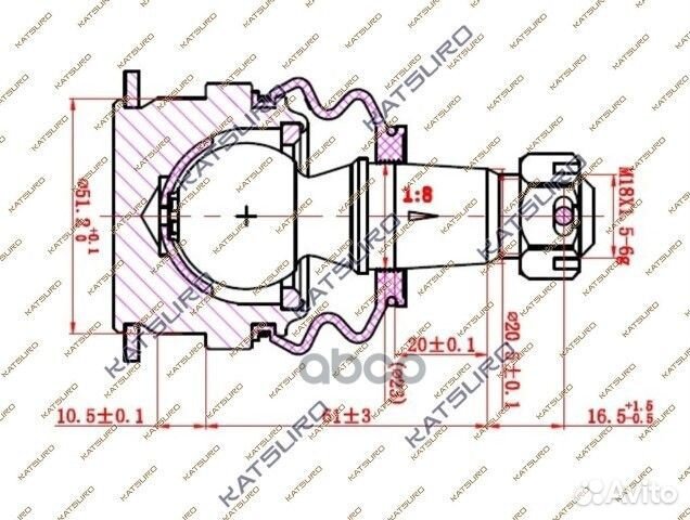 Опора шаровая KAT10002TOY katsuro