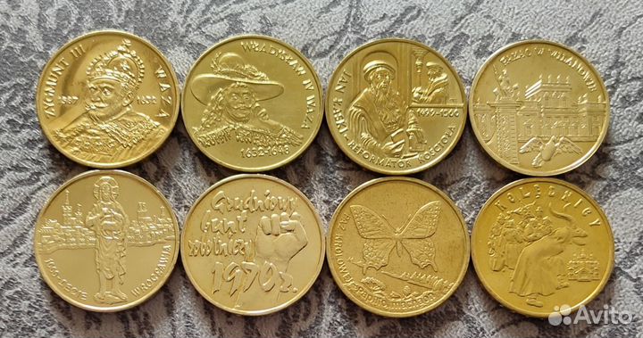 Монеты Польши 2 злотых + никель